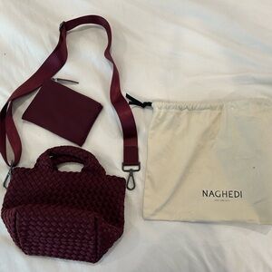 Naghedi St. Barth’s Petite Burgundy Woven Crossbody Bag